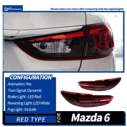 Car Lights for Mazda 6 2013-2018 Atenza Mazda6 LED Auto Taillight Assembly Upgrade Dragon Scale Design Dynamic Lamp Accessories
