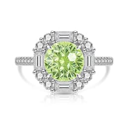 925 Sterling Silver Light Luxury Elegant Dahlia Cut High Carbon Diamond Sugar Cube Ring Women's Jewelry