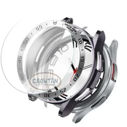 Tempered Glass+Bezel+Case For Samsung Galaxy Watch 6 Classic 43mm 47mm Cover TPU Bumper All-Around Protector Clear Screen Bezels
