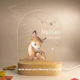 Customized Baby Birth Night Light Personalized Name Animal Bear Bunny Rabbit with USB Lamp for Bedroom Birthday Christmas Gift
