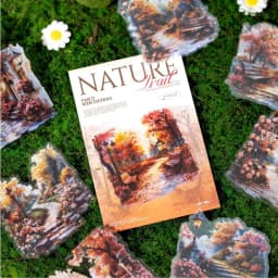 10pcs Stickers Nature Trail Landscaping Handbook DIY Material Decorative Stickers Supplies Package Scrapbook Cut 155*95mm