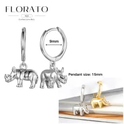 925 Sterling Silver ear needles Animal Butterfly/Elephant/Shell Pendant Hoop Earrings For Women Fashion Jewelry Accessories