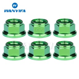 Wanyifa Titanium Nut M6/M8/M10/M12 Flange Lock Nuts for Cycling Modification 6pcs