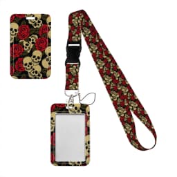 Simple Marble Heart Rainbow Card Holder with Buckle Lovely Hanging Rope ID Pass Hang Accessories Holder Lanyard Passr Case