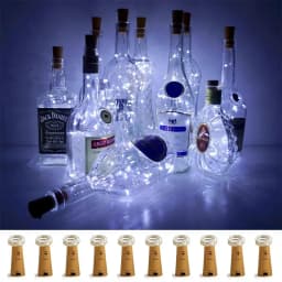 10pcs 2M 20LED Lamp Cork Shaped Bottle Stopper Light Glass Wine LED String Lights For Bar Xmas Wedding Home Decoration 9 Colors