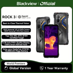 Blackview ROCK 3 Rugged Smartphone Android 15 6.78'' 2.4K Display Ultra-long Standby Time 10000mAh Thermal Imaging Backed by FLI
