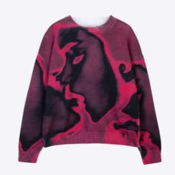 HKSH Spring New Men Tide 3D Printed Thick Needle Round Collar Sweater Fashion Niche Streetwear Y2K Sweatshirt Women Loose HK4362