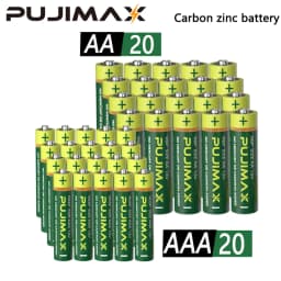 PUJIMAX 240/160/80/40-Piece AAA + AA Battery Pack, 1.5V Carbon-Based Battery, Suitable for Wireless Mice, Remote Controls, Jack-O'-Lanterns, Christmas Gifts, Razors, Etc., Non-Rechargeable