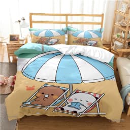 Cute Bubu Dudu Cartoon Bear Panda Duvet Cover Kawaii Bedding Sets Soft Quilt Cover and Pillowcases Single/Double/Queen/King Kids