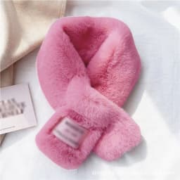 Winter Women's Faux Rabbit Fur Scarf Soft Plush Solid Color Neck Collar Warmer for Adults And Children