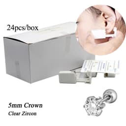 24pcs/Box Disposable Ear Piercing Gun Safe Ball Clasps Mini Daisy Crown Earring Piercer Machine Tool For Adult Kids Wholesale