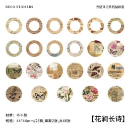 46pcs Vintage Mini Box Stickers for DIY Scrapbooking Journaling Collage Photo Album Sealing Decorative Stationery