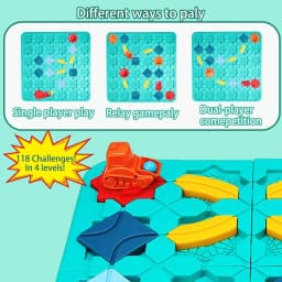 Kid Road Building Maze Game 118 Challenge Logical Thinking Montessori Educational Puzzle Toy Builder Maze Racer Board Game Gift