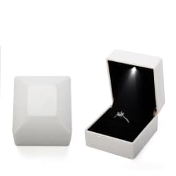 1Pc LED Jewelry Ring Box Luxury Velvet Rubber Necklace Pendant Gift Display Box With Light For Proposal Engagement Wedding Case