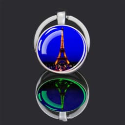 Luminous Eiffel Tower Keychains Two-Side Glass Pendant Key Chain France Paris Eiffel Tower Glow in The Dark Keyring Travel Gifts