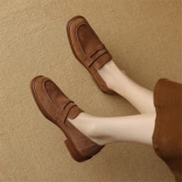 2026 Spring Sheep Suede Women Shoes Round Toe Chunky Heel Women Pumps Shoes for Women Deep Mouth Loafers Low Heels Ladies Shoes