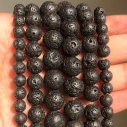Natural Volcanic Lava Stone Beads Round Loose Spacer Beads for Jewelry Making Beadwork DIY Bracelets Accessories 15'' 4 6 8 10mm