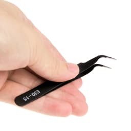 ESD Anti-Static Stainless Steel Tweezers Precision Maintenance Industrial Repair Curved Tool Home Working