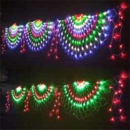 Novel Peacock Mesh Fairy Lights 8 Modes Christmas Led String Light for Birhday Party Outdoor Garden Patio WallRoof Decor Garland
