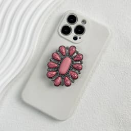 Luxury Socket Tok Phone Grip Retro Turquoise Phone Stand Unique Charm Foldable Grip Fashion Phone Support Desk Stand