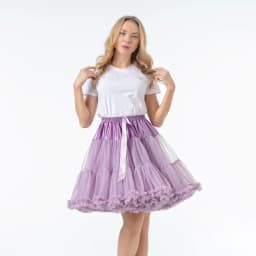 Skirt Length 55cm Women Tutu Skirt Solid Fluffy Tulle Princess Ball Gown Pettiskirt Ladys Ballet Party Performance Dress PP008
