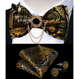 Exqusite Men's Self-tie Bowties Wedding Neck Ties For Man Accessories Cufflinks Hanky Brooch Set Red Black Yellow Blue Bowtie