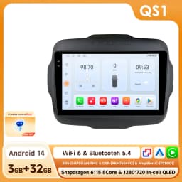 6115 Carplay 4G-LTE 9" Car Radio Android for Jeep Renegade 2016-2020 Multimedia Player Navigation GPS 2 Din Stereo DSP Autoradio