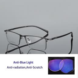 KOCOLIOR Full Frame Titanium Anti Blue Light Reading Glasses Men Ultralight Business Presbyopia Eyeglasses Photochromic Readers