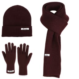 Winter Outdoor Warm Ear Protection Head Cap. European Style, Simple and Versatile. Knitted Wool Hat, Gloves and Scarf Set.