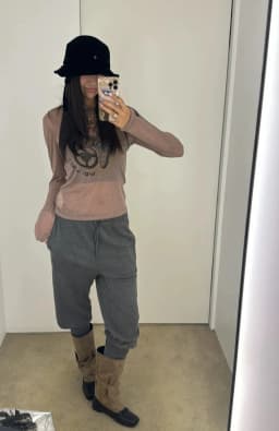 Knee-High Color Block Design OpenYY Autumn Winter Sheep Leg Pants High Waist Loose Fit Ladies Casual Trousers Korean Style