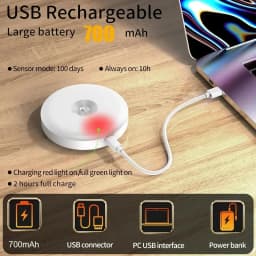 Night Light LED With PIR Motion Sensor Rechargeable USB Kitchen Cabinet RGB Lamp For Bedroom Room New Year Decoration