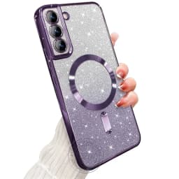 Glitter Bright Cover For Samsung Galaxy S25 S24 S23 S22 S21 S20 Plus FE Note20 Ultra Case Plating Wireless MagSafe Magnetic