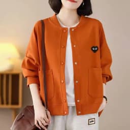Casual Style plus Size Women's Cardigan Sweatshirt Spring Autumn Fashion Slimming Short Coat for Middle-Aged Mothers