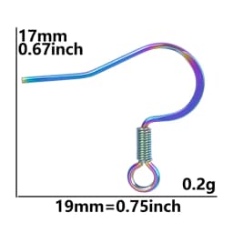 50pcs/Lot Rainbow Ear Hooks For Jewelry Making Earrings Ear Piercing Hoop Stainless Steel Jewelry Findings Wholesale Components