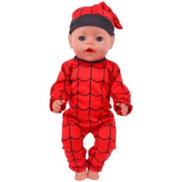 Doll Clothes Long One Piece Pajamas + Nightcap For 18Inch American&43Cm Baby Doll Accessories Nenuco Sleeping Blanket