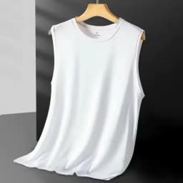 New Summer Ice Silk Men Vest 2026 Thin Breathable Lightweight Sports Wear Loose Men Tank Top T Shirt Fashion Outerwear