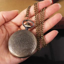Roman Scale Display Vintage Pocket Watch Necklace Chain Quartz Pendant Bronze Chain Clock Leisure Silver Retro Hanging Watch