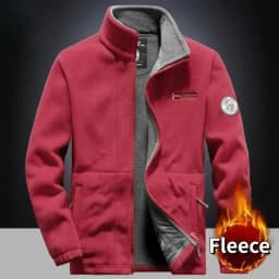 Winter Warm Fleece Jacket Men's Climbing Double Thickened Pocket Jacket Outdoor High Collar Windproof Ski Sweatshirt Coat Men