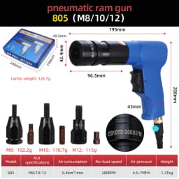 HIFESON Pneumatic Rivet Gun Nuts Riveter Air Rivet Nut Tool Automatic Insert Nut Gun M3 M4 M5 M6 M8 M10 M12 Screws Installation