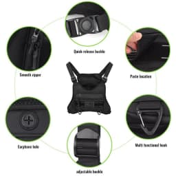 Multi Functional Tactical Chest Bag Fashionable Hip-Hop Street Chest Bag Waterproof Breathable Oxford Couple Bag Sports Backpack