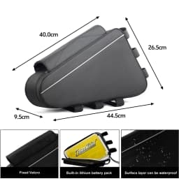 36V 48V 60V 72V E-BIKE Electric Bicycle Triangle Battery Bag Black Bicycle Frame Triangle Bags Max Load 126 Cells