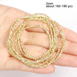 2mm 3mm Faceted Plated Gold Silver AB Color Austria Crystal Beads Tiny Loose Beads for Jewelry Making DIY Bracelets Accessories