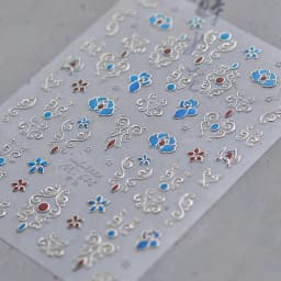 Elegant Gold Scepter 5D Nail Art Stickers Gorgeous Gemstone Luxury Courtly Pattern Necklace Frame Self Adhesive Manicure Decals