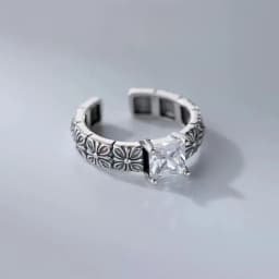 925 Sterling Silver Sanding Face Adjustable Rings For Women Ladies Elegant Luxury Quality Jewelry Accessories Jewellery