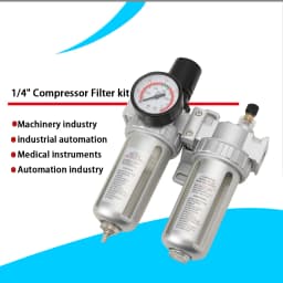 1/2" 1/4" Water Oil Trap Air Line Filter Regulator Trap Separator Compressor Gauge