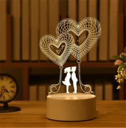 Heart Love Acrylic 3D Night Light USB DIY Kids Bedroom Night Lamp for Valentine's Day Decor Christmas Wedding Cute Gifts 2023