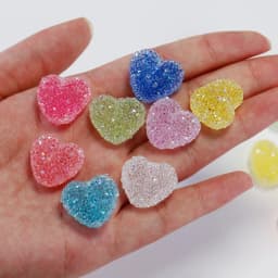 4pcs Shiny Hearts Shape Resin Pendant Charms for Earrings Necklace Jewelry Making Diy Supplies Accessories Phone Case Decoration