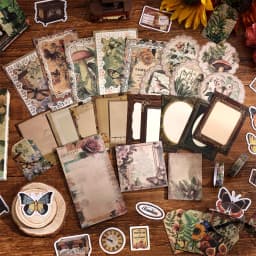 201 Pcs Vintage Aesthetic Scrapbook Paper Set Bullet Junk Journal Kit With Scrapbook Paper Tape DIY Materials For Journaling