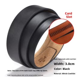 Pure Cowhide Leather Belt Men's No Tooth No Hole Automatic Buckle Genuine Leather Headless Pants Belt Punching Needle Buckle