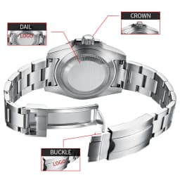 Customized Logo Reloj Men's Mechanical Automatic Wristwatch NH35 Movement 40mm Dial 100M Waterproof Sapphire Glass DIY Corgeut
